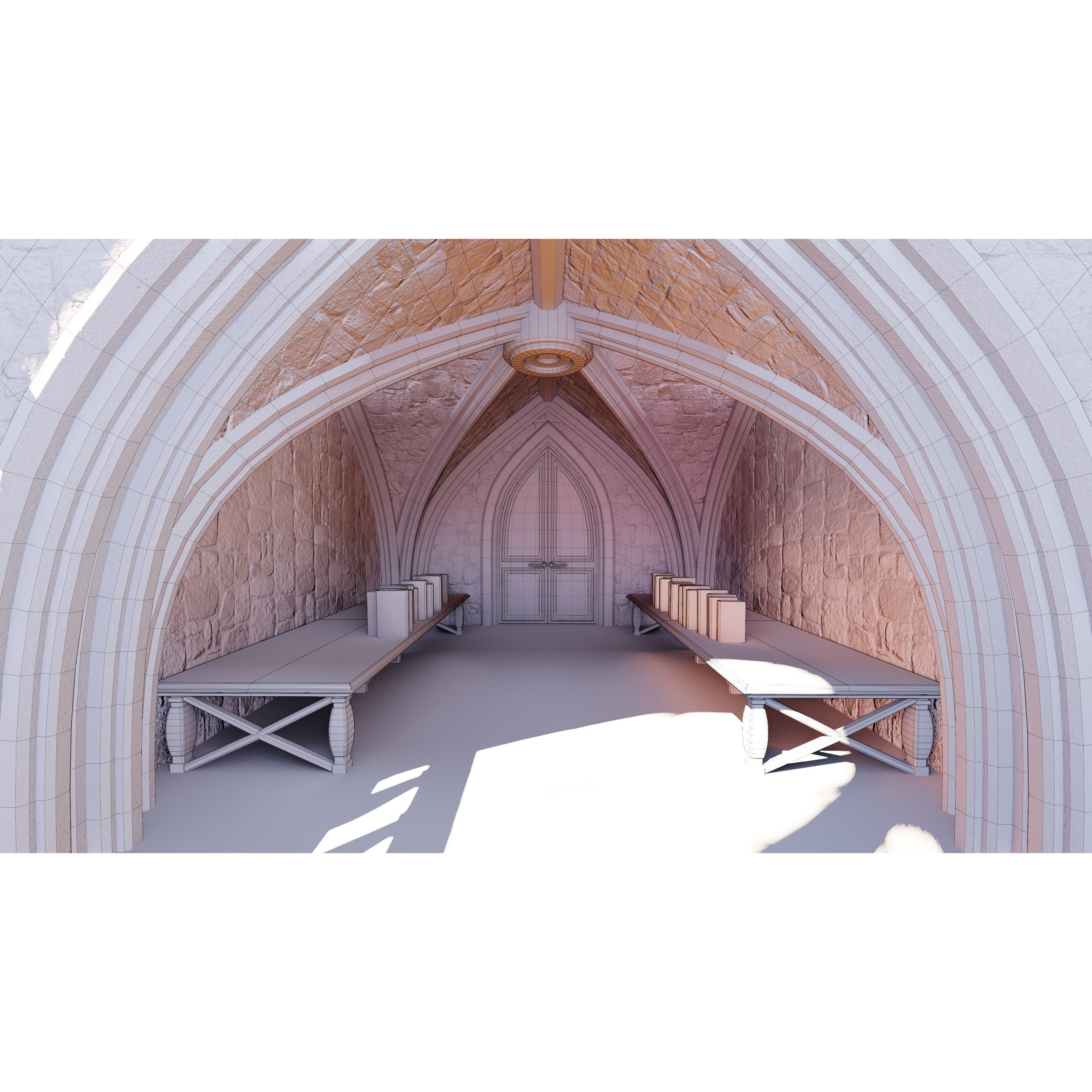 Classic Library - Low-Poly Game-Ready 3D Model - View 21