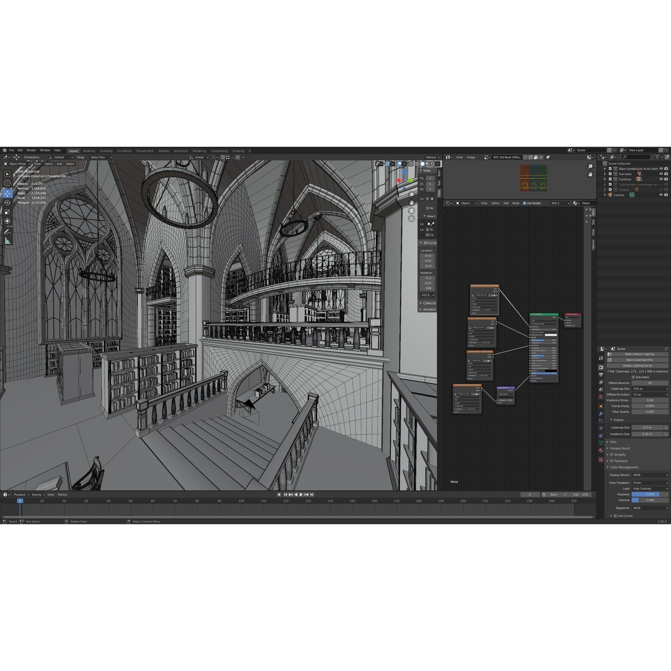 Classic Library - Low-Poly Game-Ready 3D Model - View 22