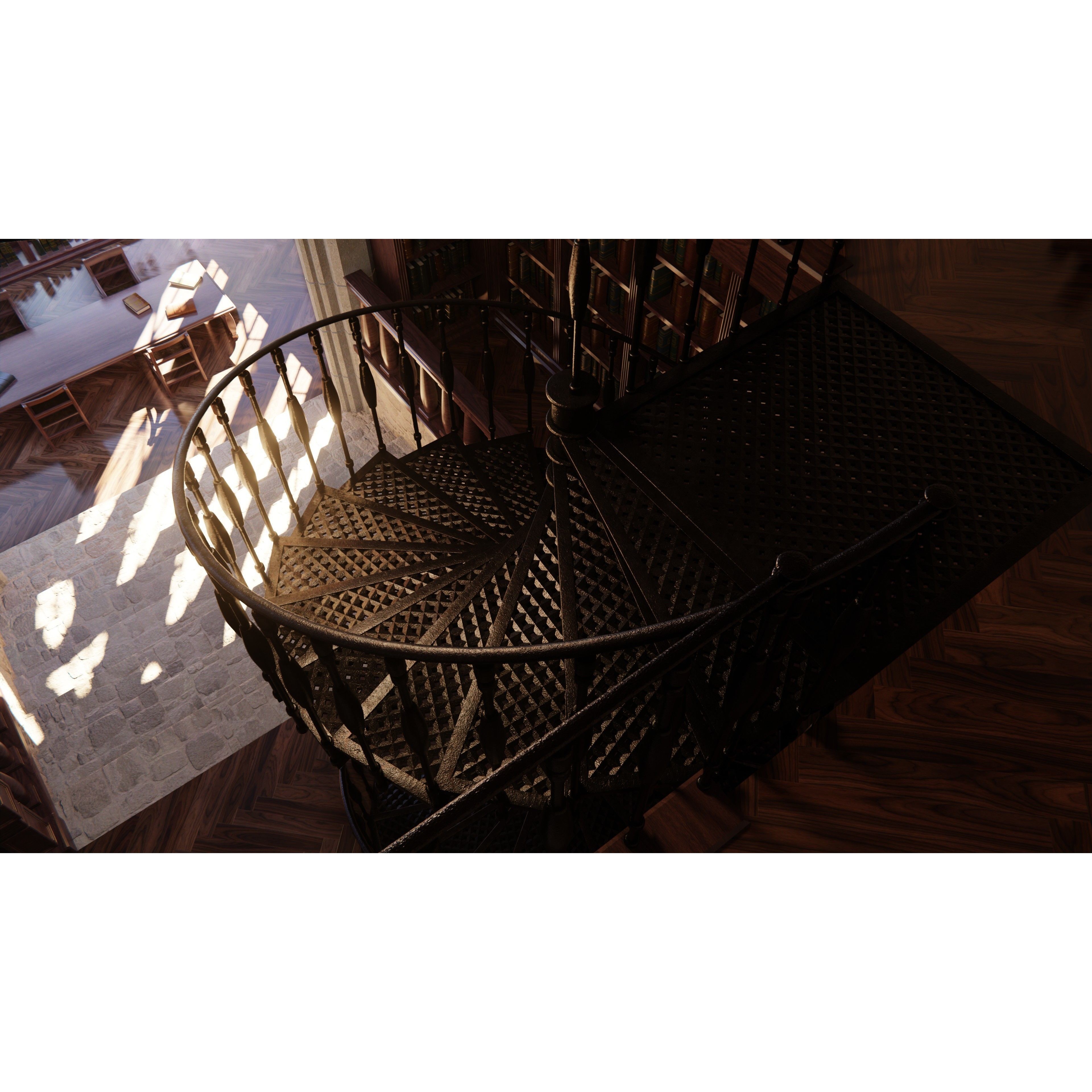 Classic Library - Low-Poly Game-Ready 3D Model - View 30