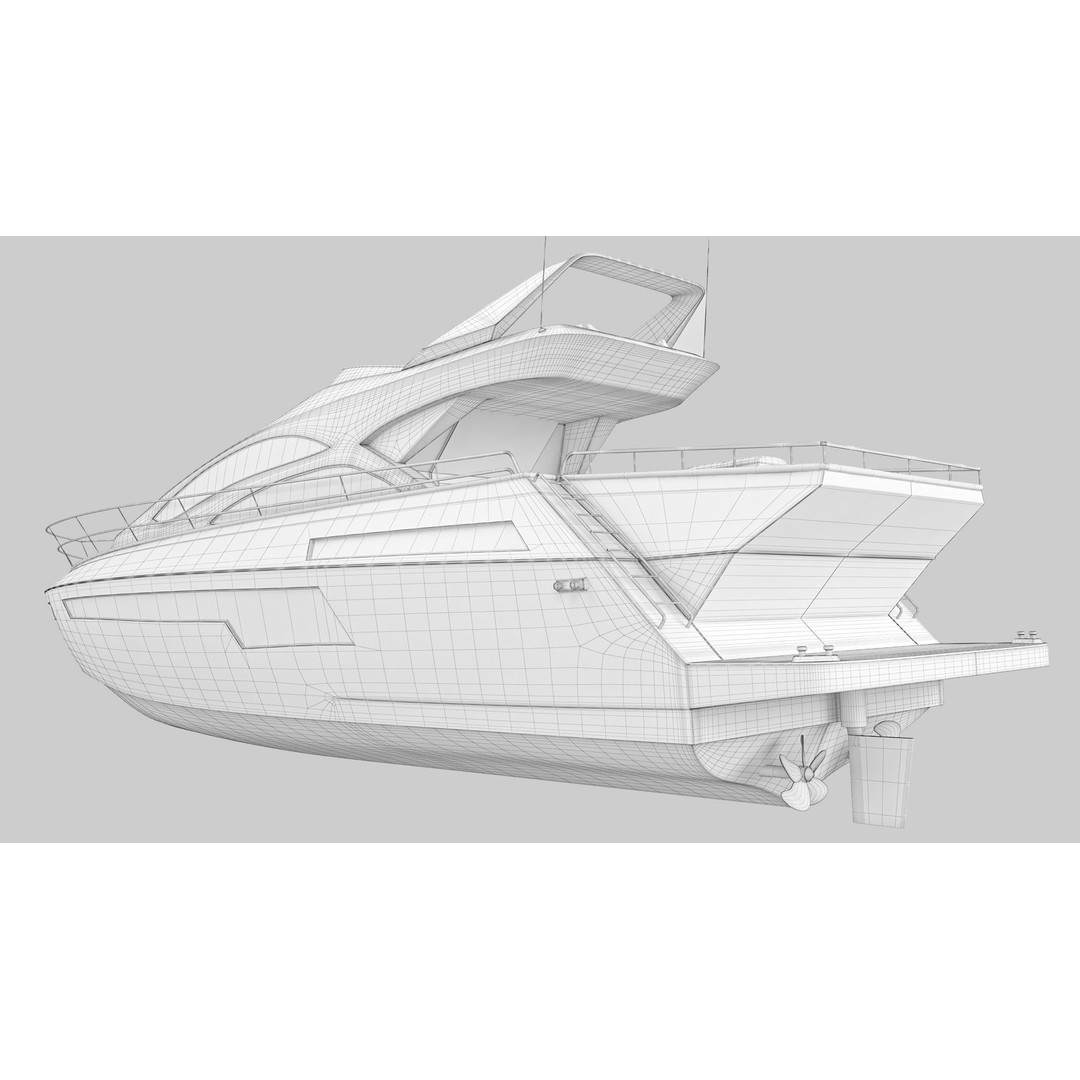 Yacht Motorboat 3D Model – Low Poly PBR Game Asset, FBX, OBJ