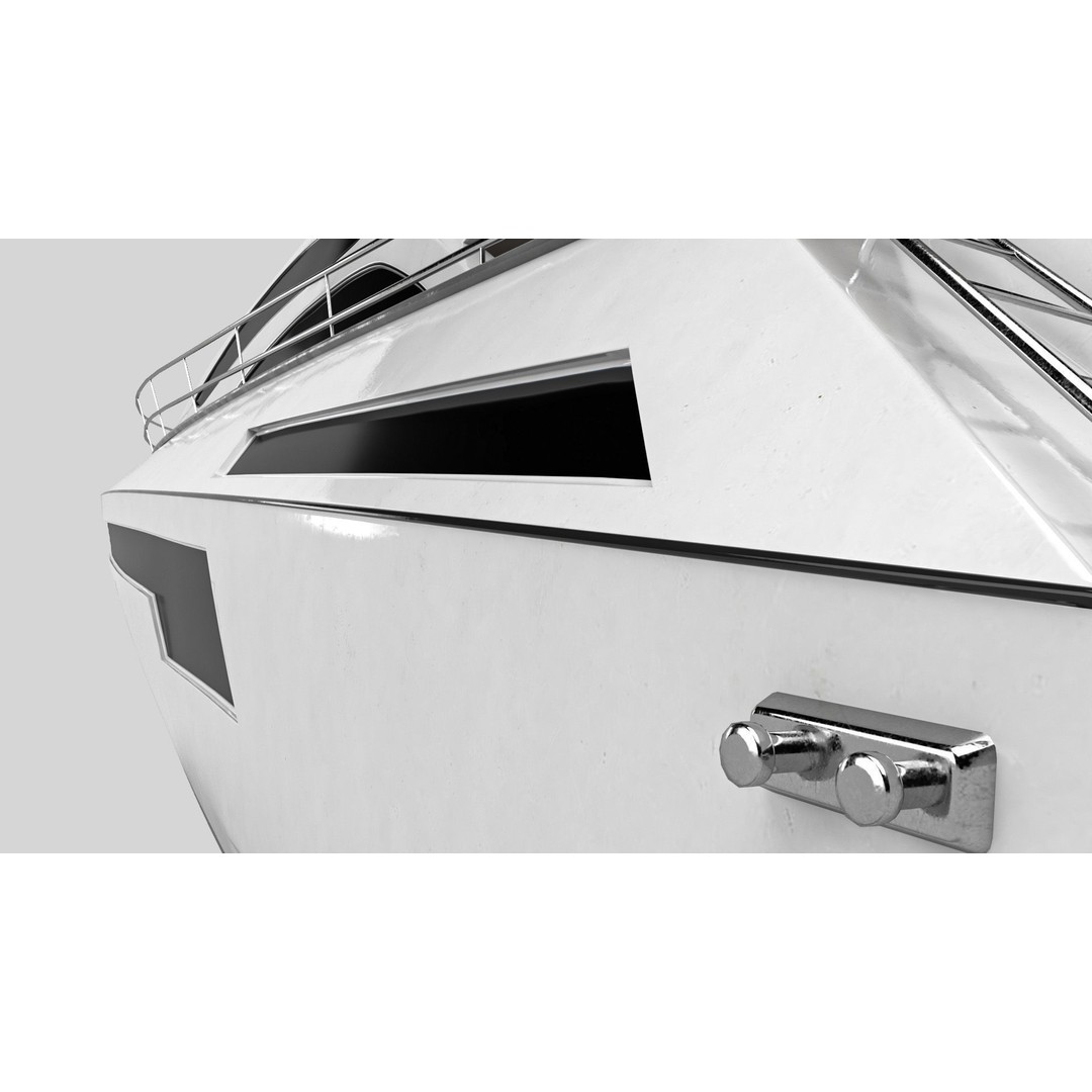 Yacht Motorboat 3D Model – Low Poly PBR Game Asset, FBX, OBJ - View 10