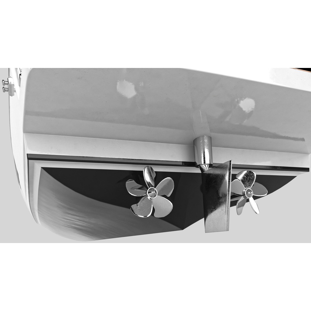 Yacht Motorboat 3D Model – Low Poly PBR Game Asset, FBX, OBJ - View 11