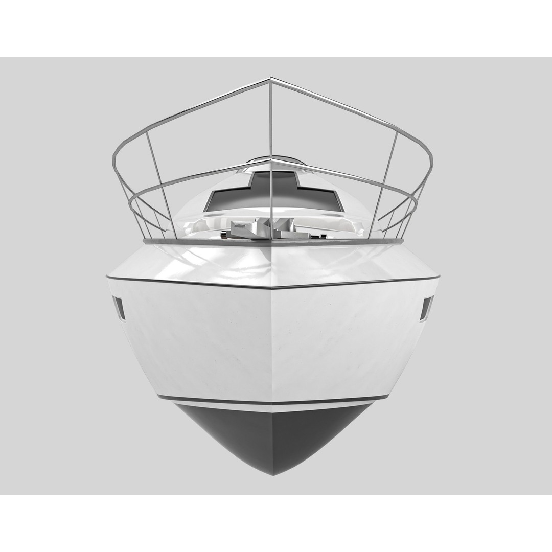 Yacht Motorboat 3D Model – Low Poly PBR Game Asset, FBX, OBJ - View 12