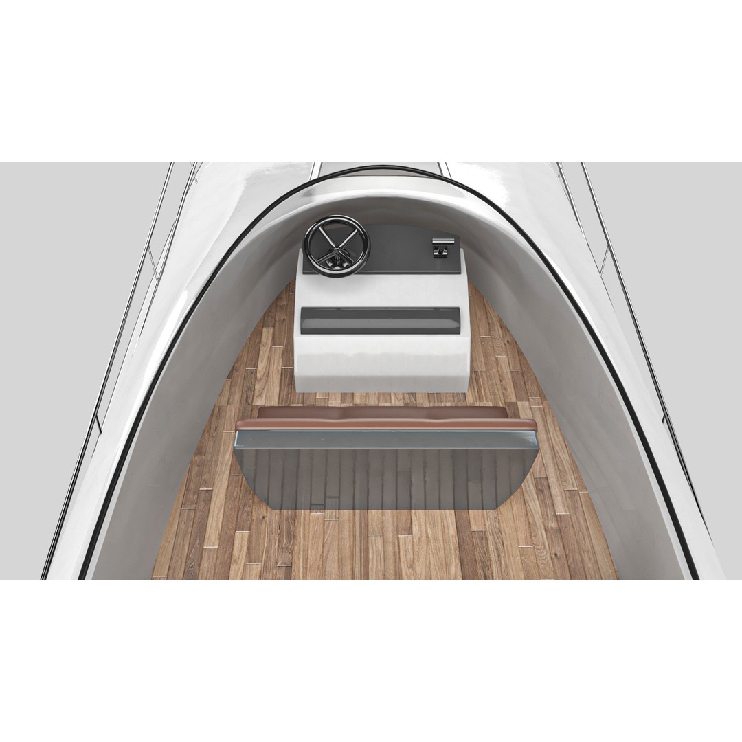 Yacht Motorboat 3D Model – Low Poly PBR Game Asset, FBX, OBJ - View 16