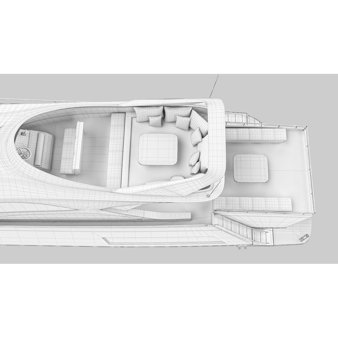 Yacht Motorboat 3D Model – Low Poly PBR Game Asset, FBX, OBJ - View 22