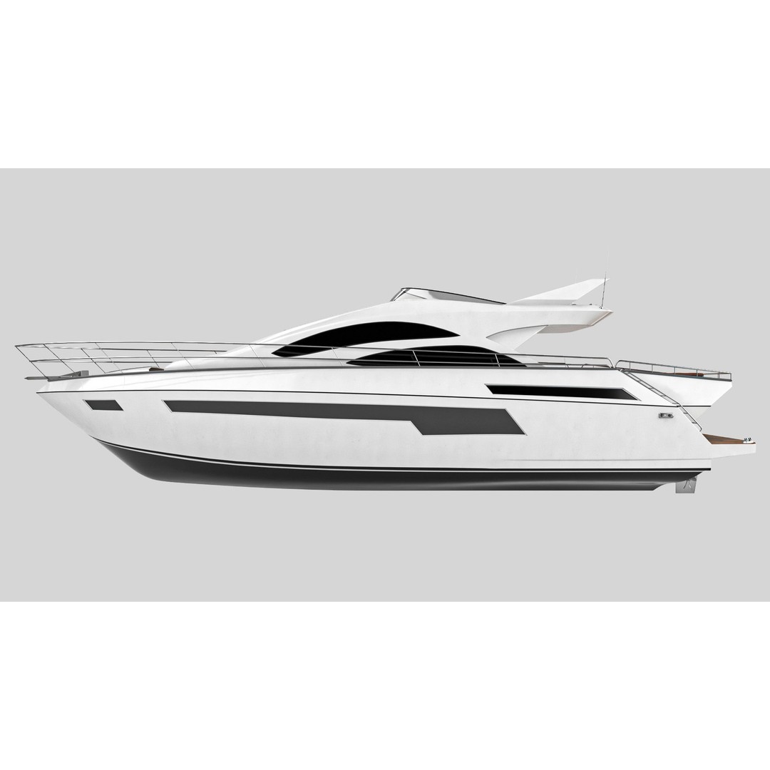 Yacht Motorboat 3D Model – Low Poly PBR Game Asset, FBX, OBJ - View 7