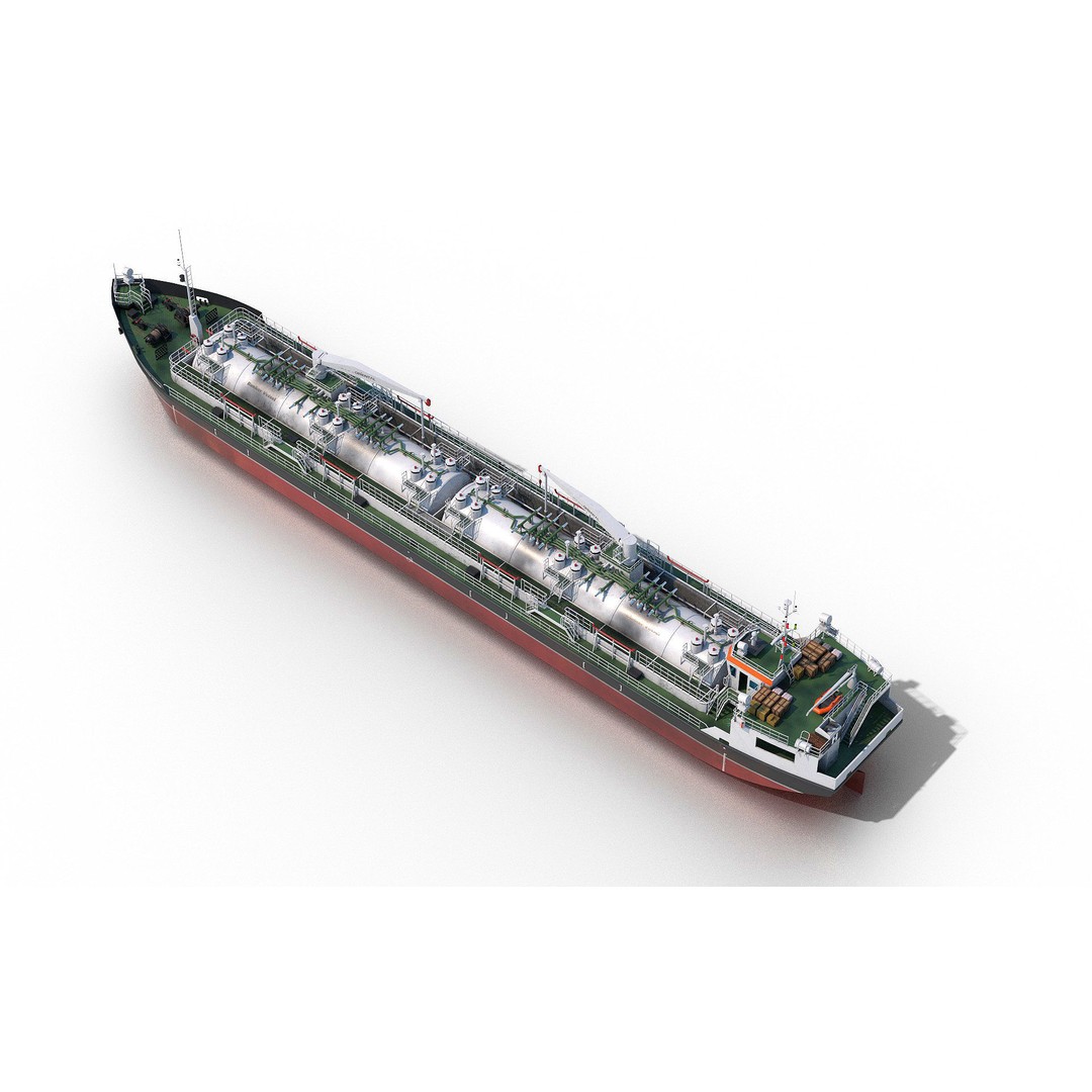 Bunkering Vessel 3D Model – High Poly Industrial Watercraft, FBX, OBJ