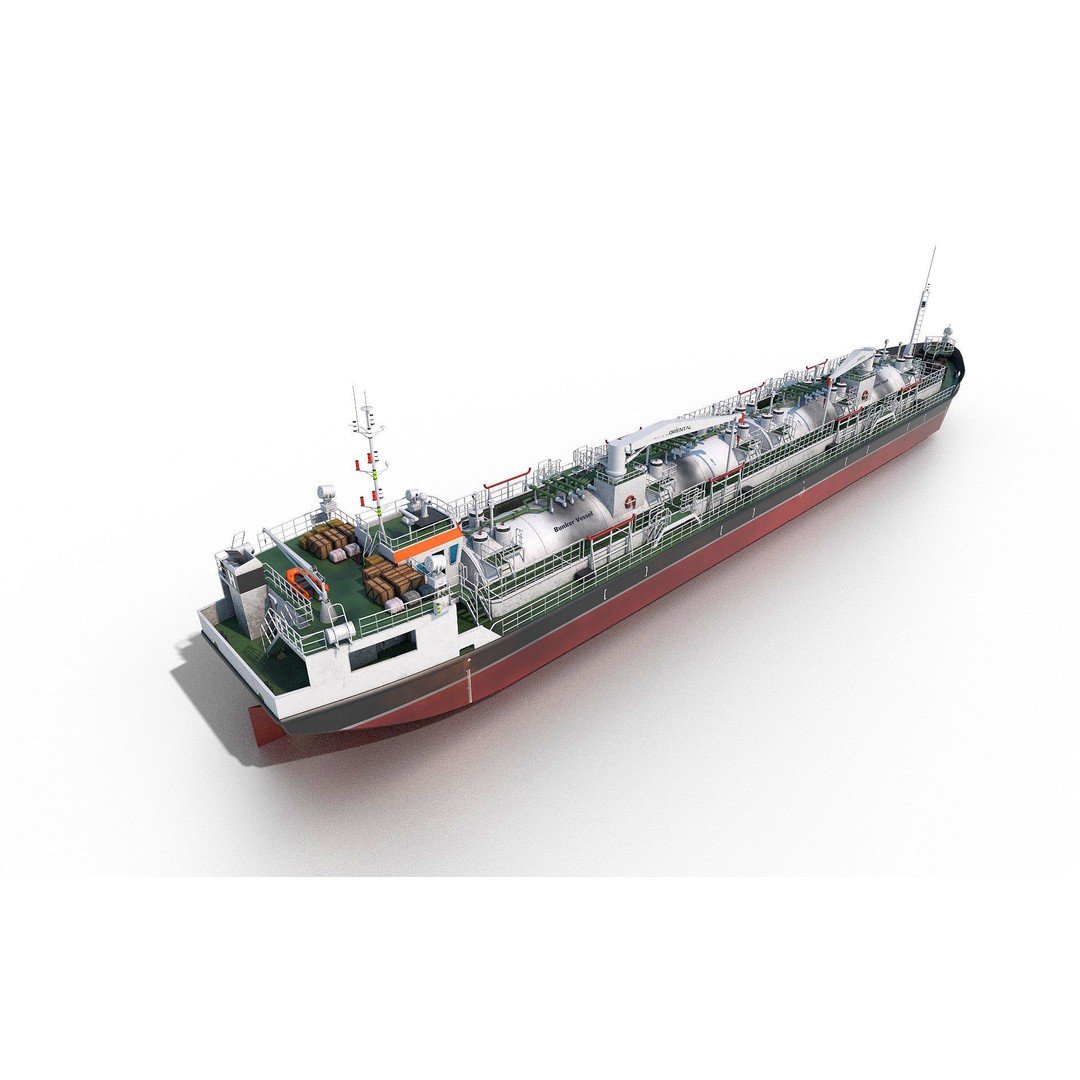 Bunkering Vessel 3D Model – High Poly Industrial Watercraft, FBX, OBJ - View 3