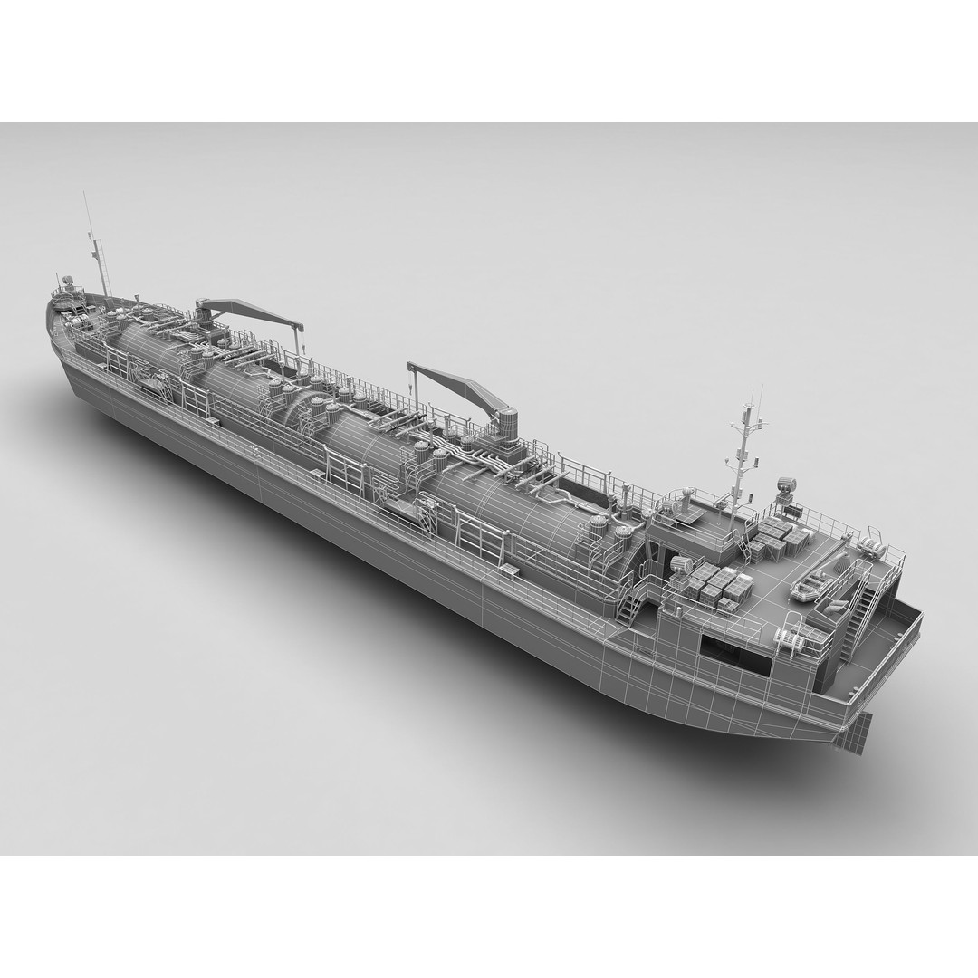 Bunkering Vessel 3D Model – High Poly Industrial Watercraft, FBX, OBJ - View 5