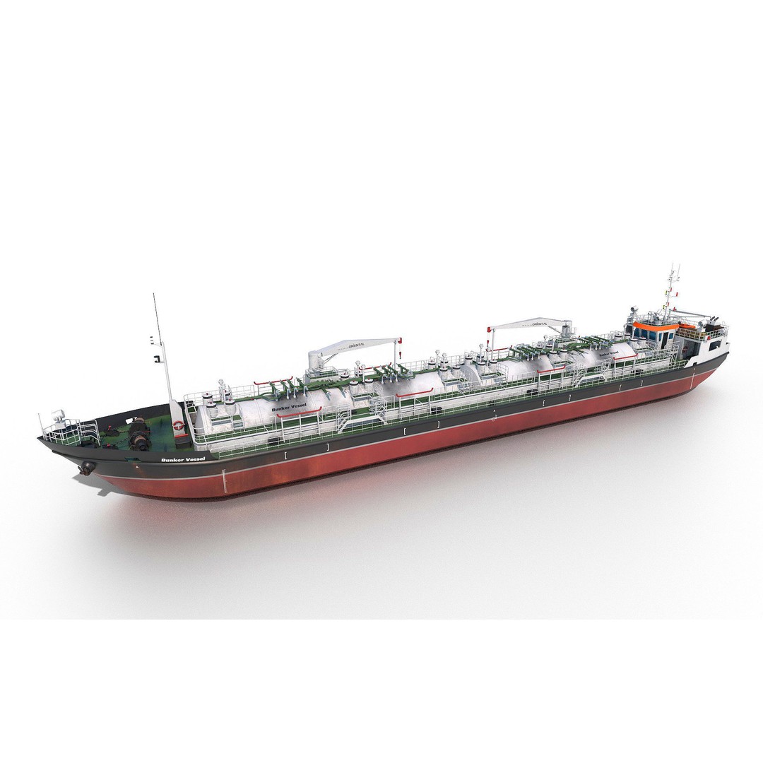 Bunkering Vessel 3D Model – High Poly Industrial Watercraft, FBX, OBJ - View 7