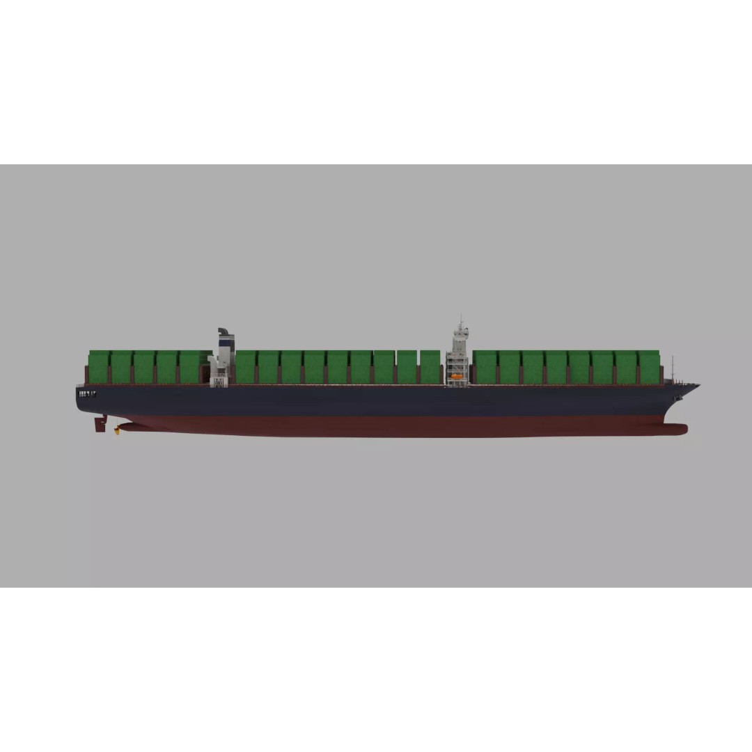 High-Poly Container Ship 3D Model – Realistic Vessel for Animation, FBX - View 4
