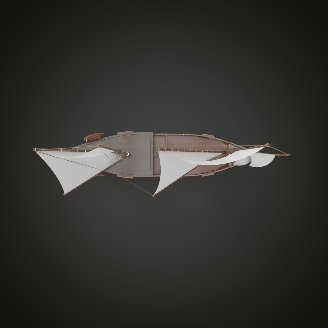 Pinisi Sailboat 3D Model – Historic Wood Vessel, PBR Textures, FBX - View 8