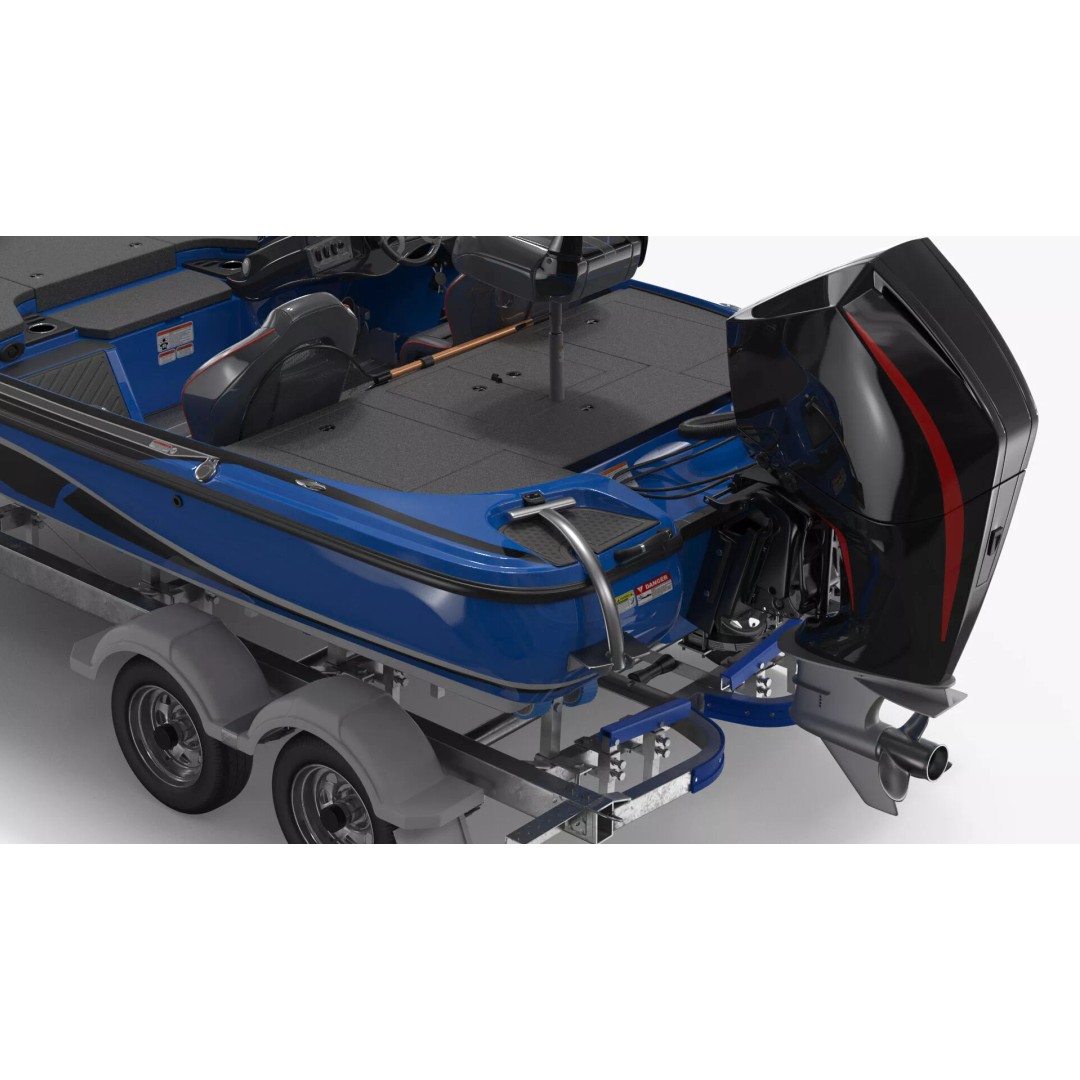 Performance Bass Sport Boat 3D Model – Blue Trailered Vessel with PBR Textures - View 8