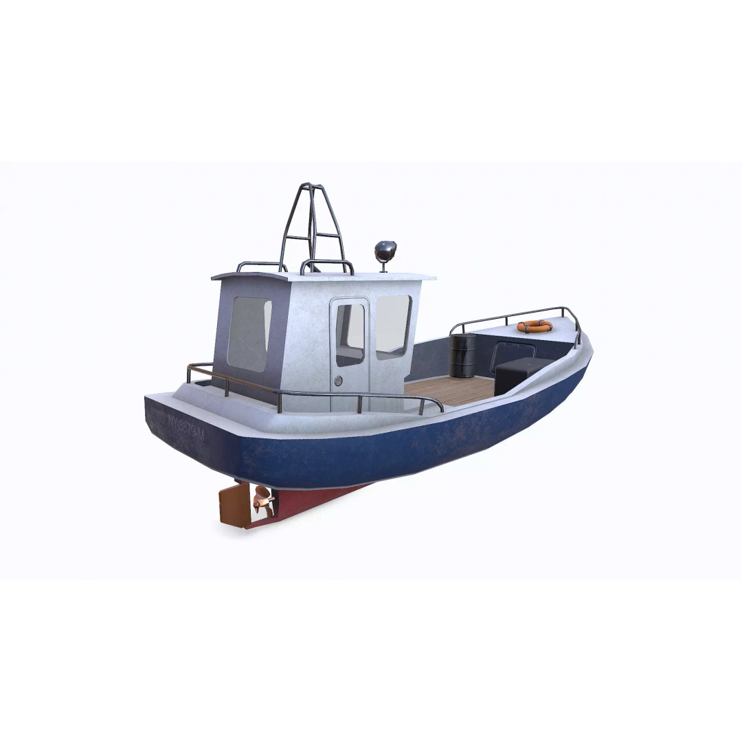 Old Boat 3D Model – Low Poly PBR Game Asset, FBX, OBJ, Blender - View 11