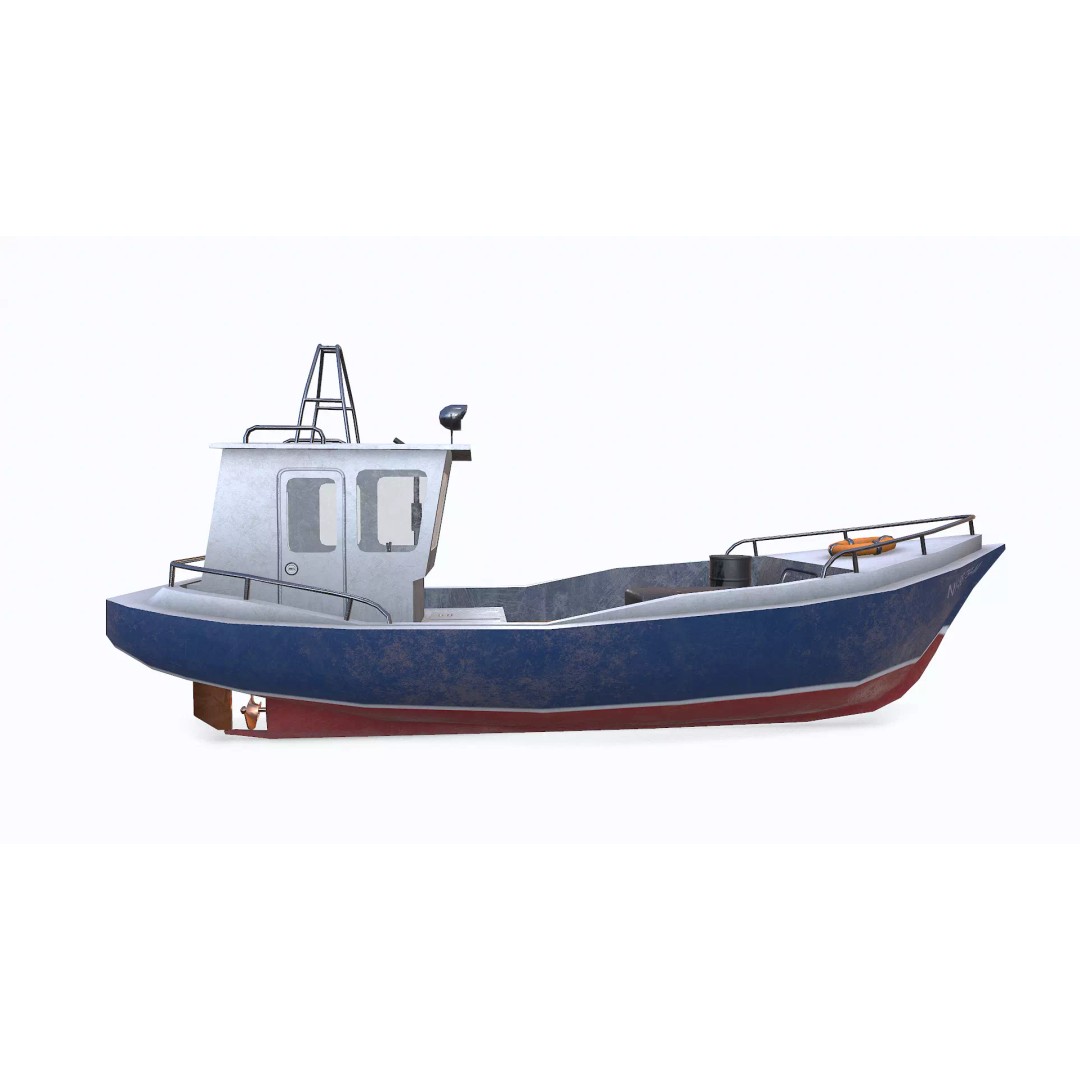 Old Boat 3D Model – Low Poly PBR Game Asset, FBX, OBJ, Blender - View 12