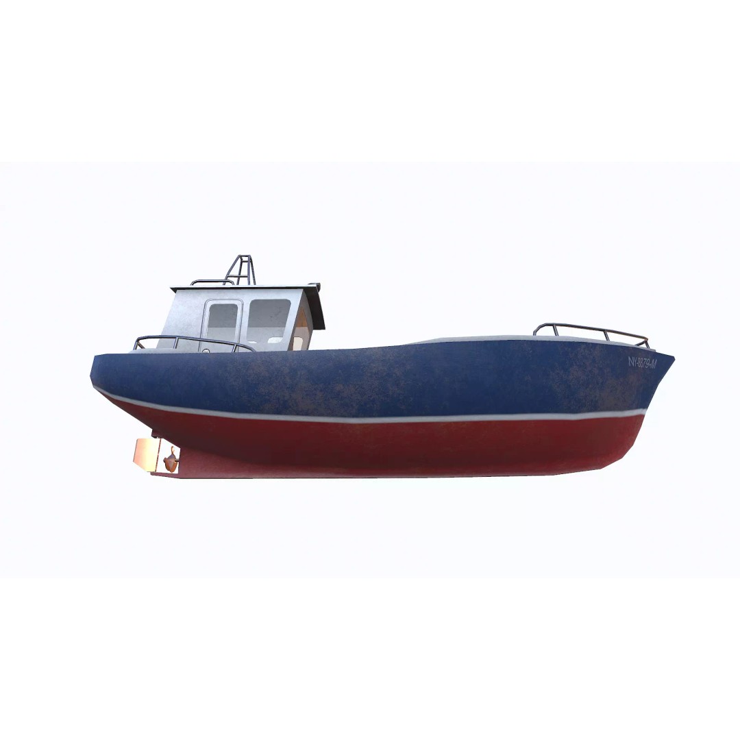 Old Boat 3D Model – Low Poly PBR Game Asset, FBX, OBJ, Blender - View 13