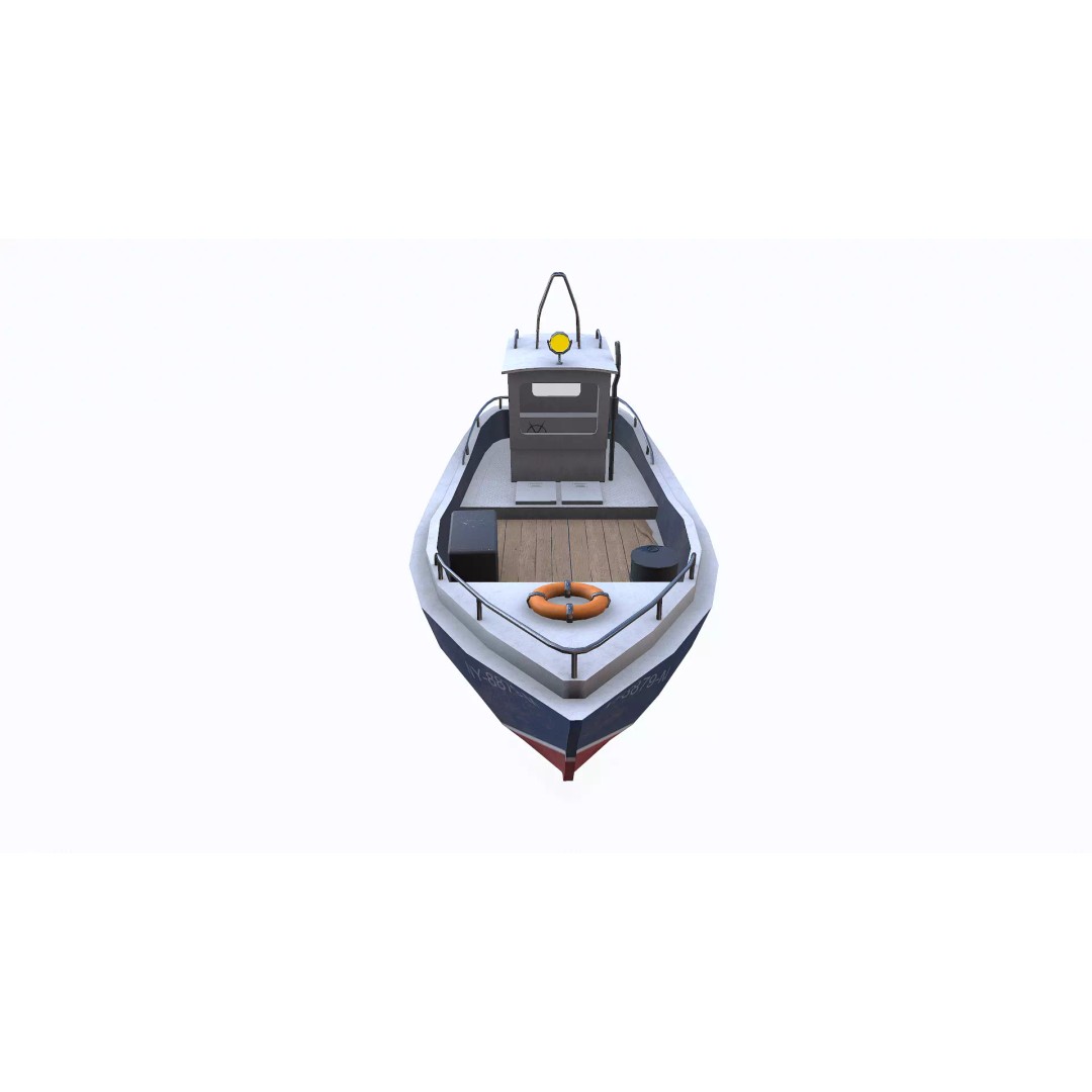 Old Boat 3D Model – Low Poly PBR Game Asset, FBX, OBJ, Blender - View 16