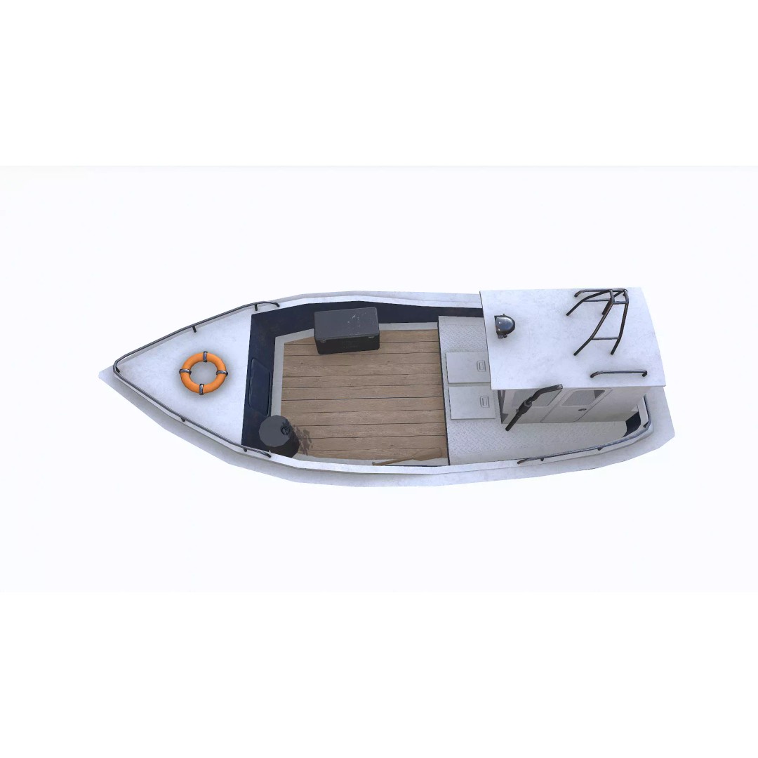 Old Boat 3D Model – Low Poly PBR Game Asset, FBX, OBJ, Blender - View 17