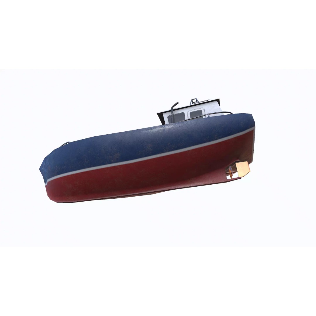 Old Boat 3D Model – Low Poly PBR Game Asset, FBX, OBJ, Blender - View 25