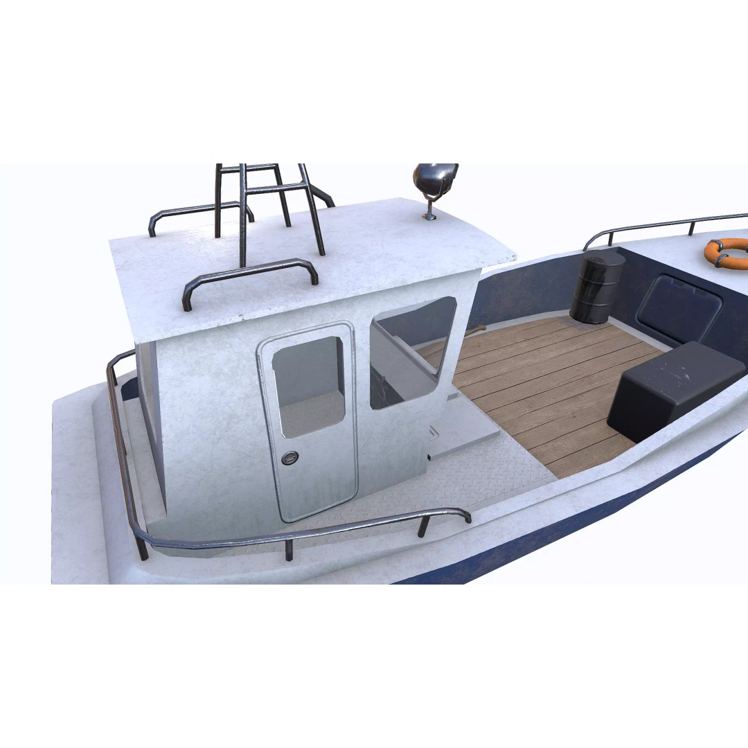 Old Boat 3D Model – Low Poly PBR Game Asset, FBX, OBJ, Blender - View 27