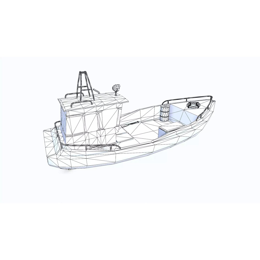 Old Boat 3D Model – Low Poly PBR Game Asset, FBX, OBJ, Blender - View 29