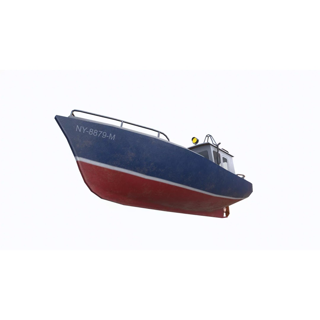 Old Boat 3D Model – Low Poly PBR Game Asset, FBX, OBJ, Blender - View 5