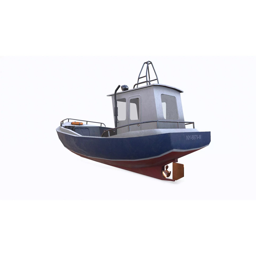 Old Boat 3D Model – Low Poly PBR Game Asset, FBX, OBJ, Blender - View 8