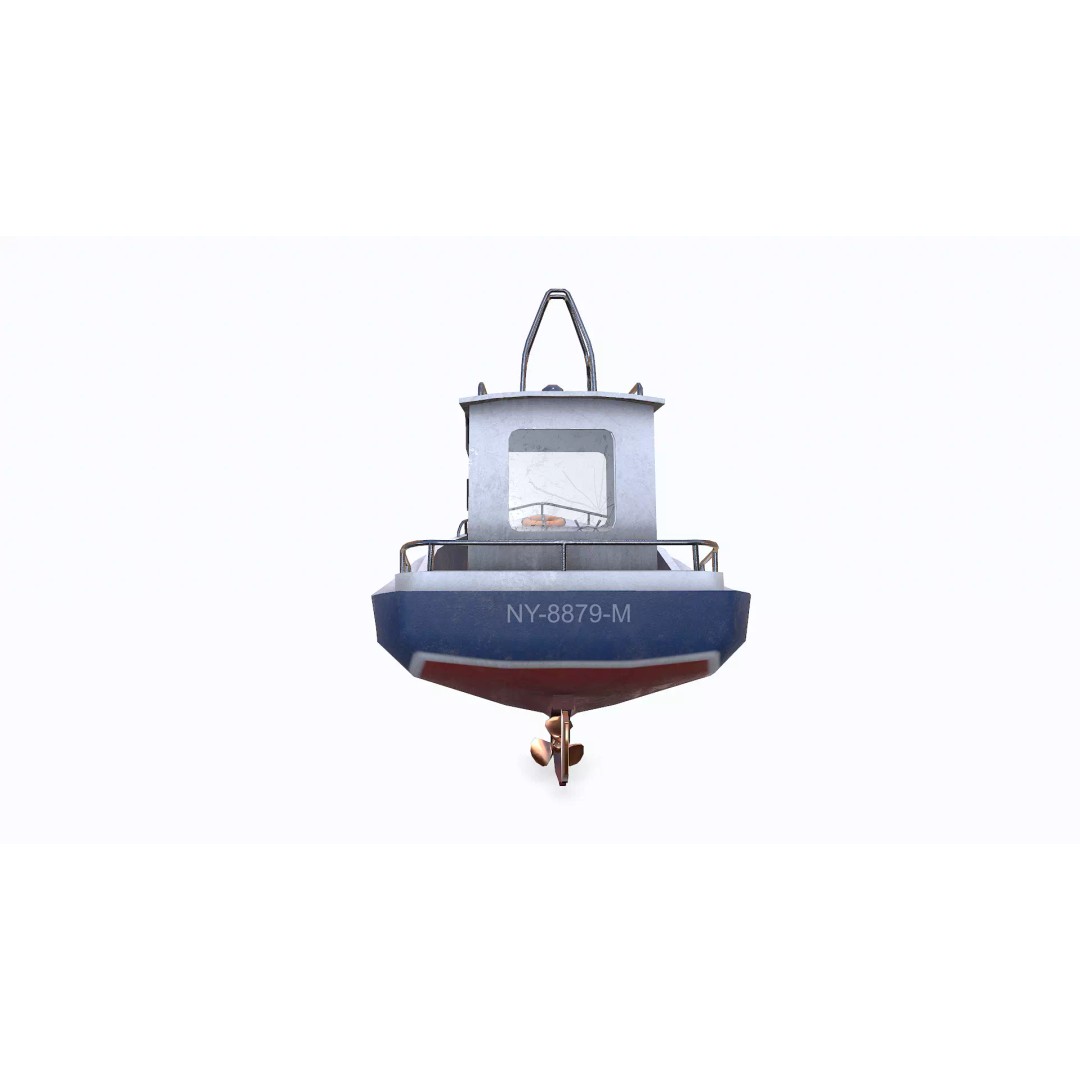 Old Boat 3D Model – Low Poly PBR Game Asset, FBX, OBJ, Blender - View 9
