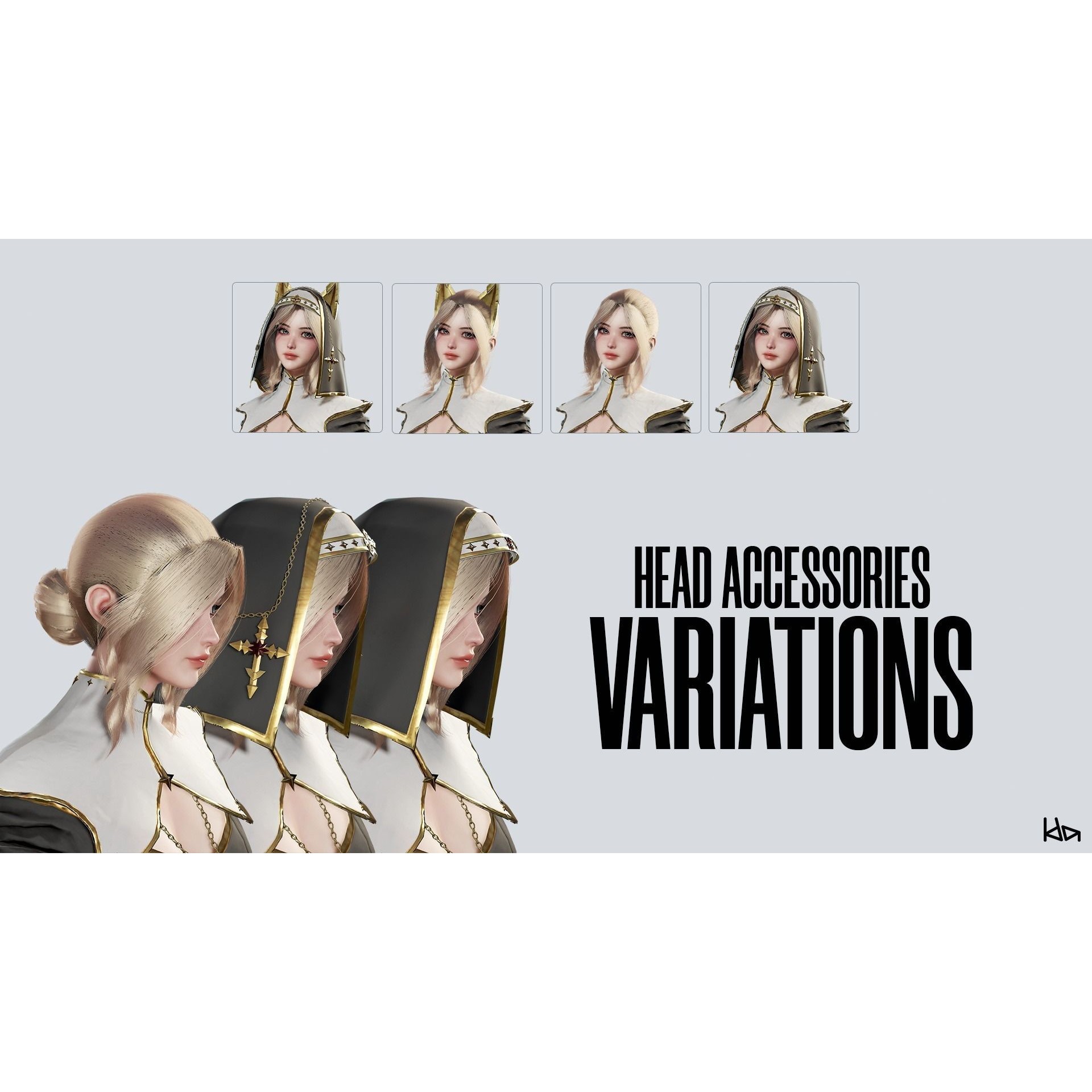 Priestess Girl - Low-Poly Game-Ready 3D Model - View 12