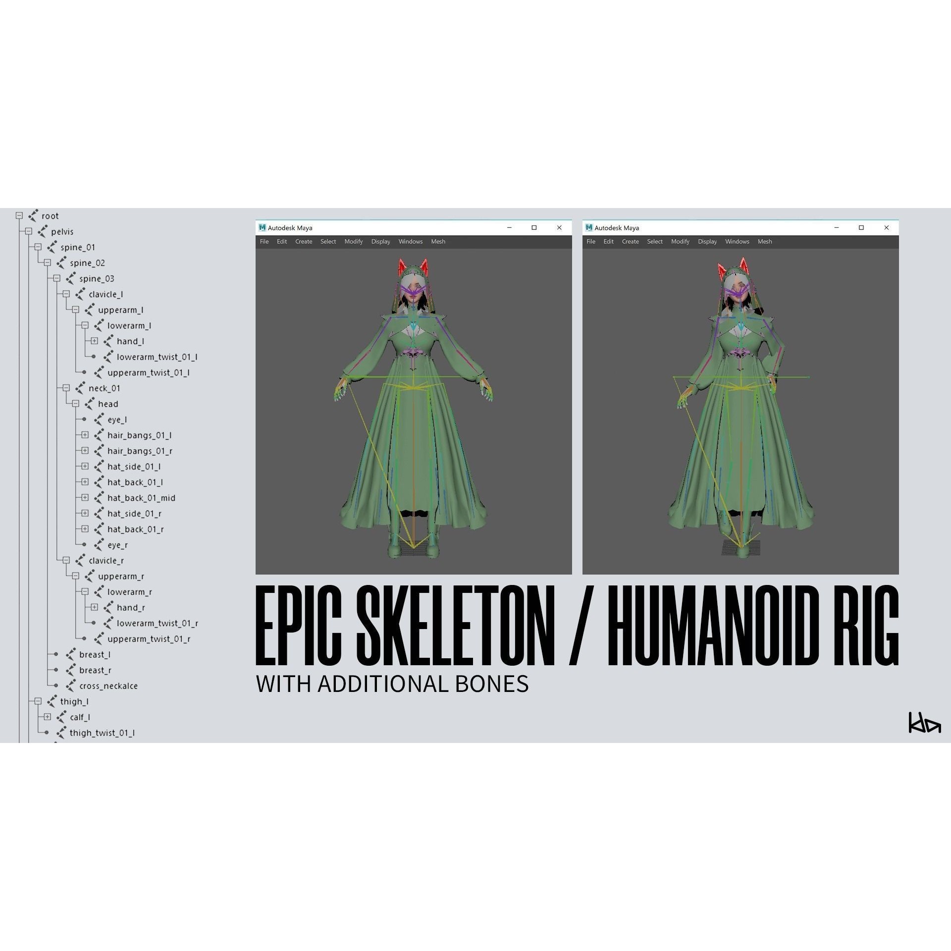 Priestess Girl - Low-Poly Game-Ready 3D Model - View 9