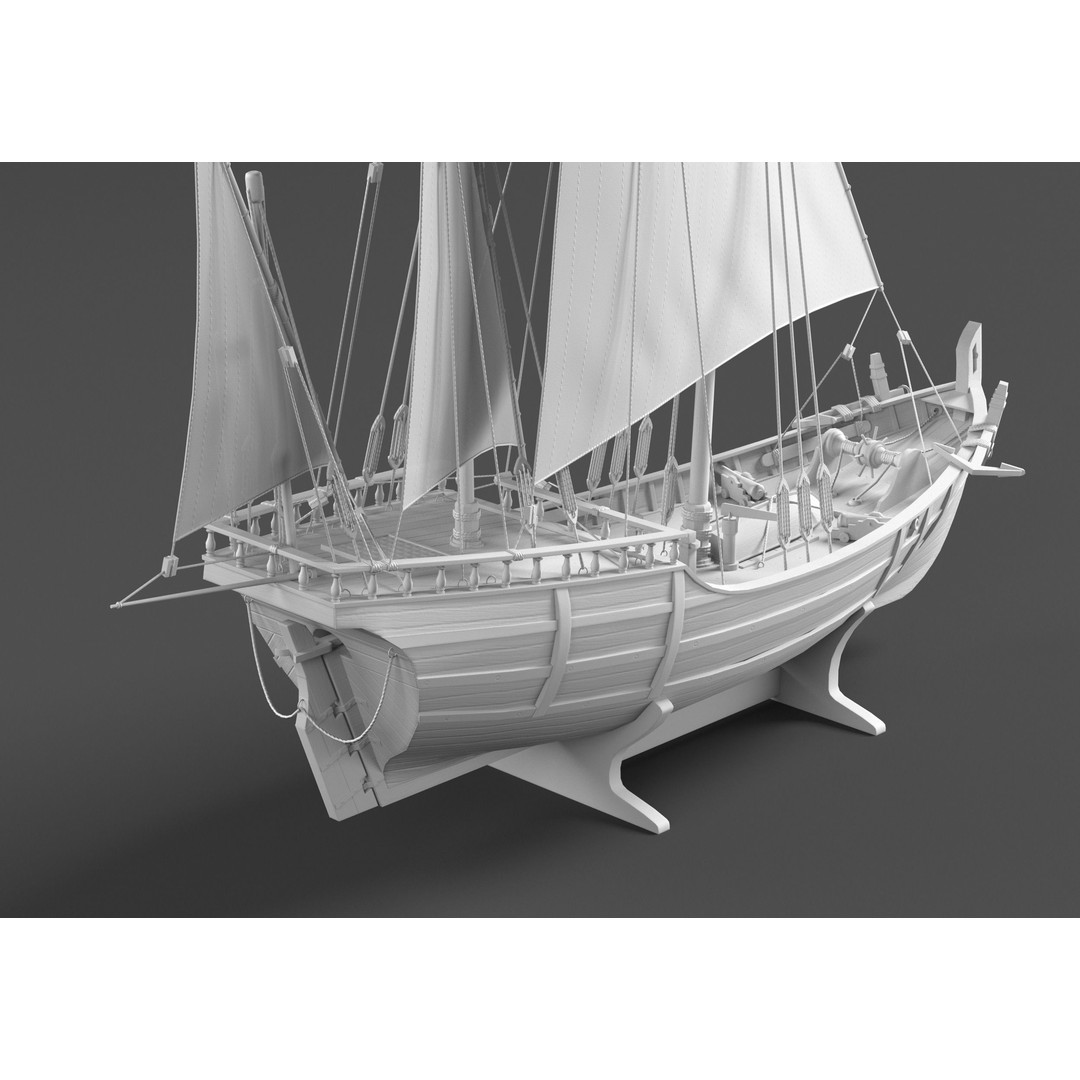 LaNina Ship 3D Model – Low Poly Historical Vessel, FBX - View 11