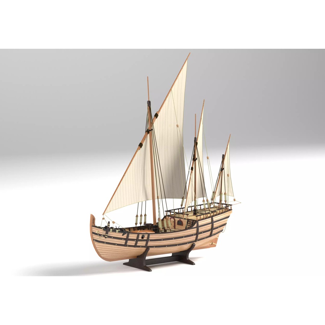 LaNina Ship 3D Model – Low Poly Historical Vessel, FBX - View 2
