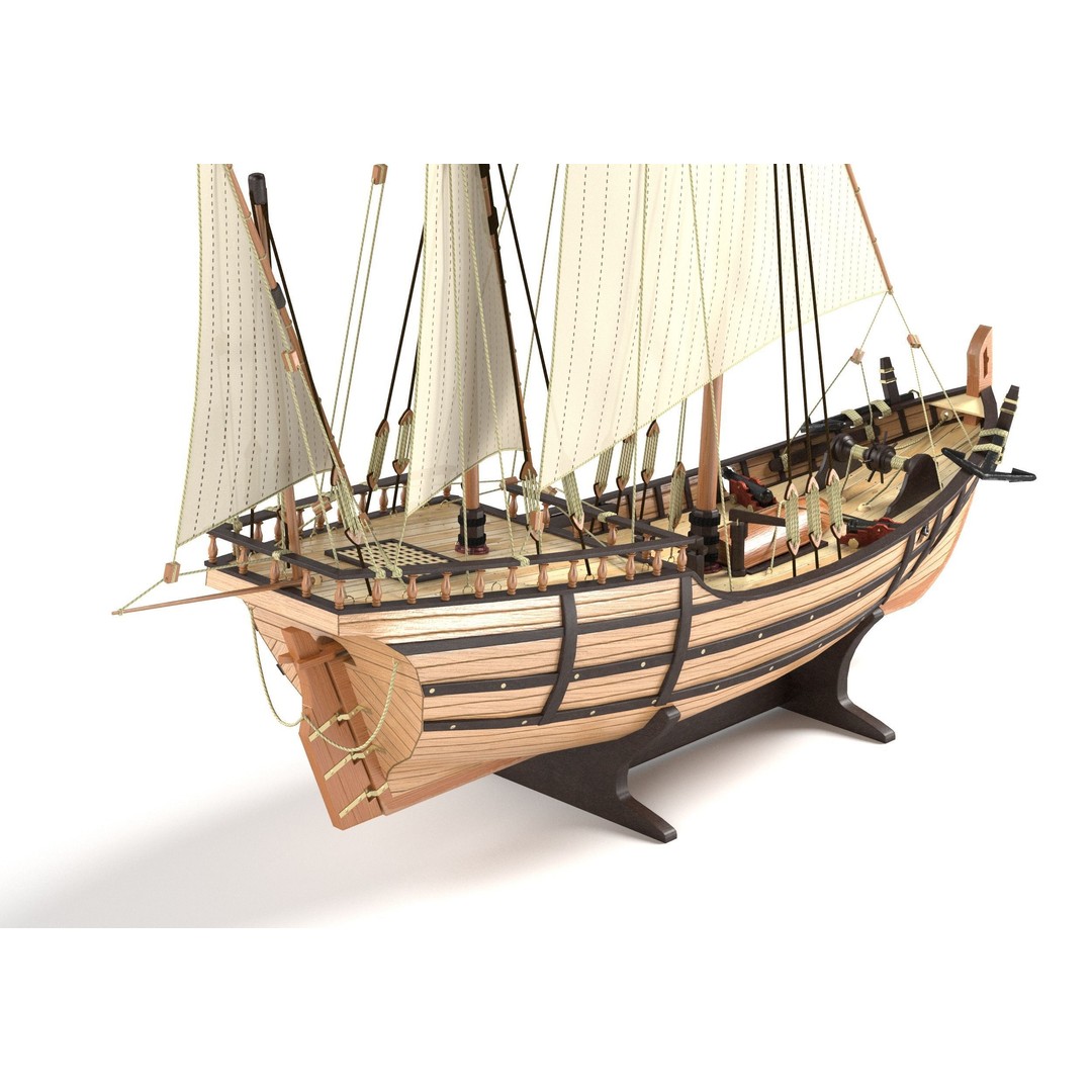 LaNina Ship 3D Model – Low Poly Historical Vessel, FBX - View 5