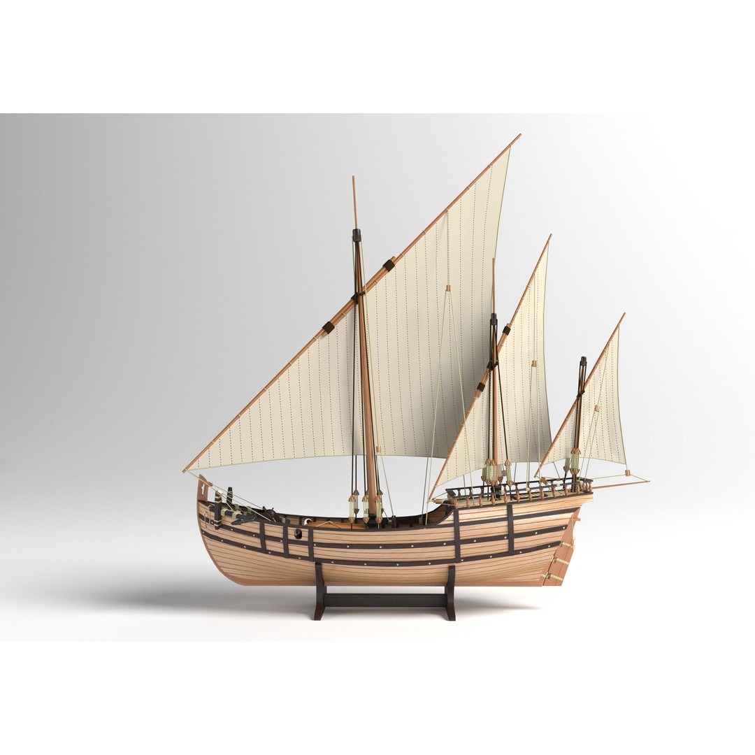 LaNina Ship 3D Model – Low Poly Historical Vessel, FBX - View 6
