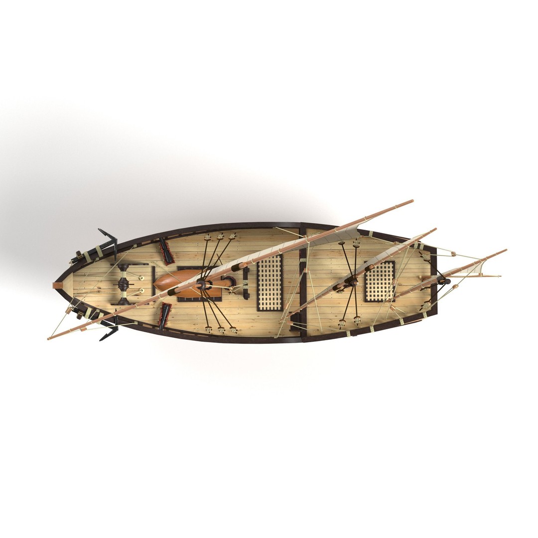 LaNina Ship 3D Model – Low Poly Historical Vessel, FBX - View 7