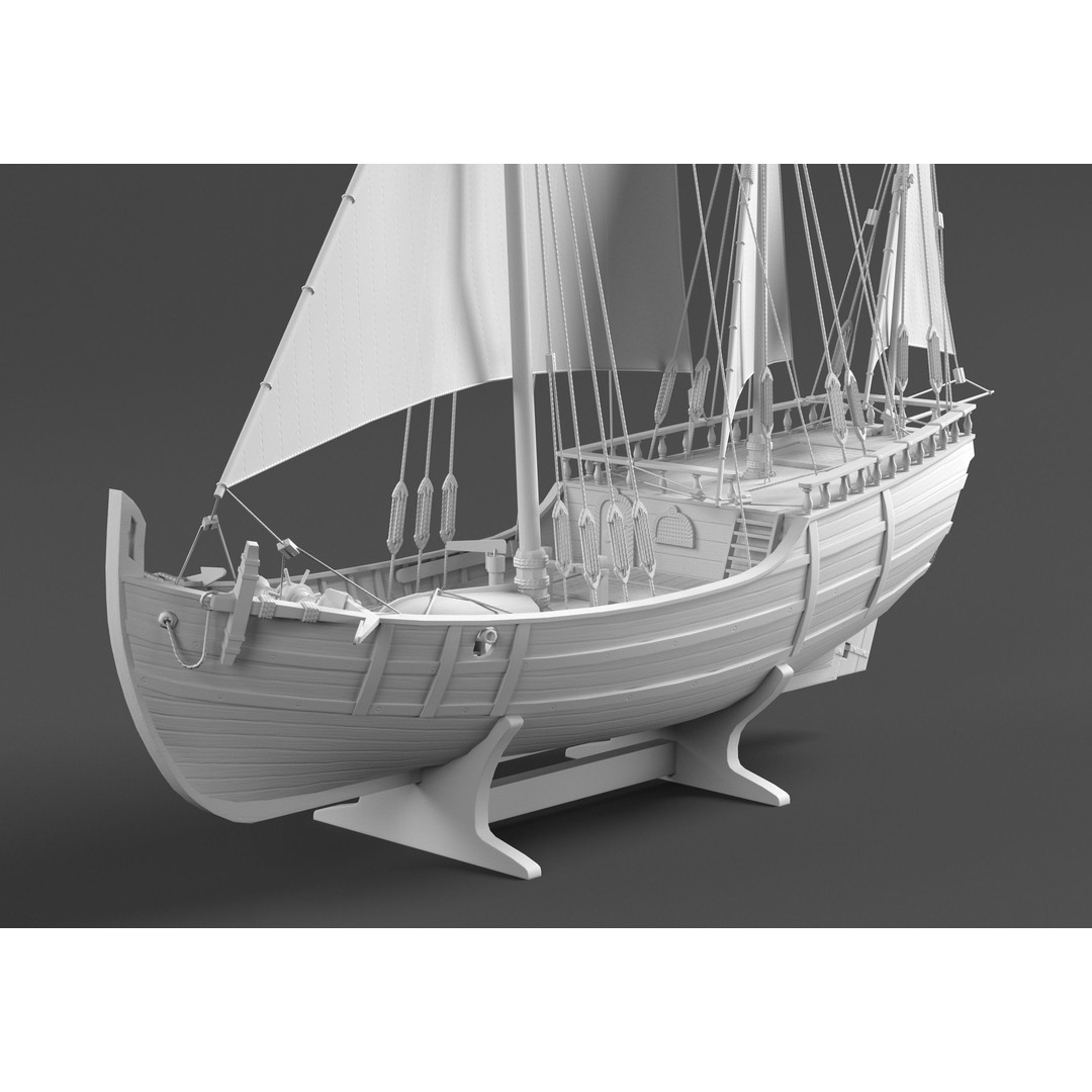 LaNina Ship 3D Model – Low Poly Historical Vessel, FBX - View 9