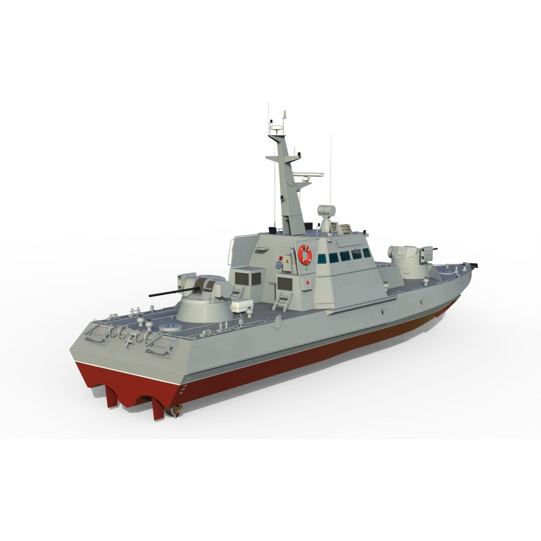 Ukrainian Gyurza-M Class Artillery Boat 3D Model – Game Ready FBX Asset - View 11