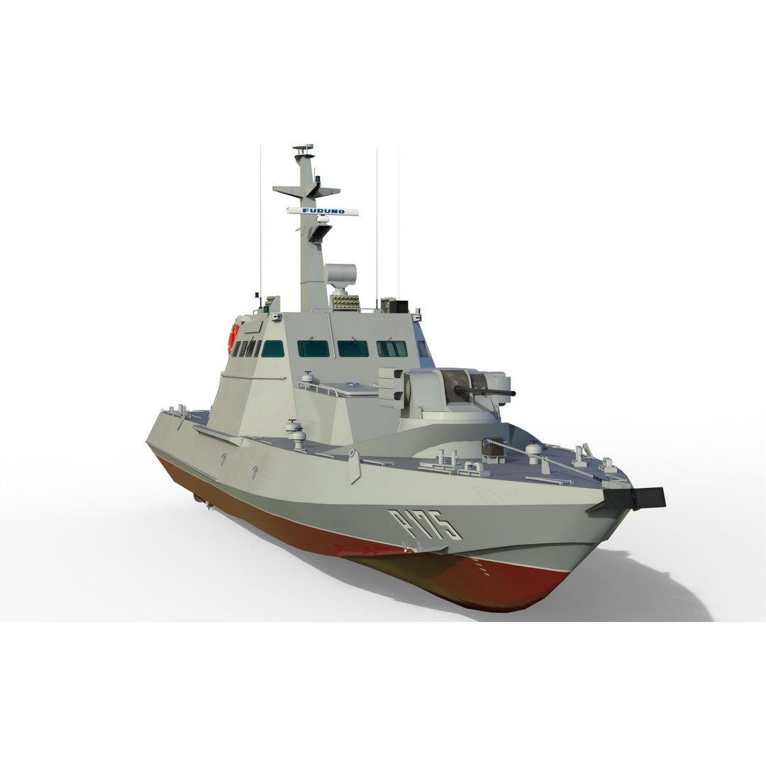 Ukrainian Gyurza-M Class Artillery Boat 3D Model – Game Ready FBX Asset - View 13