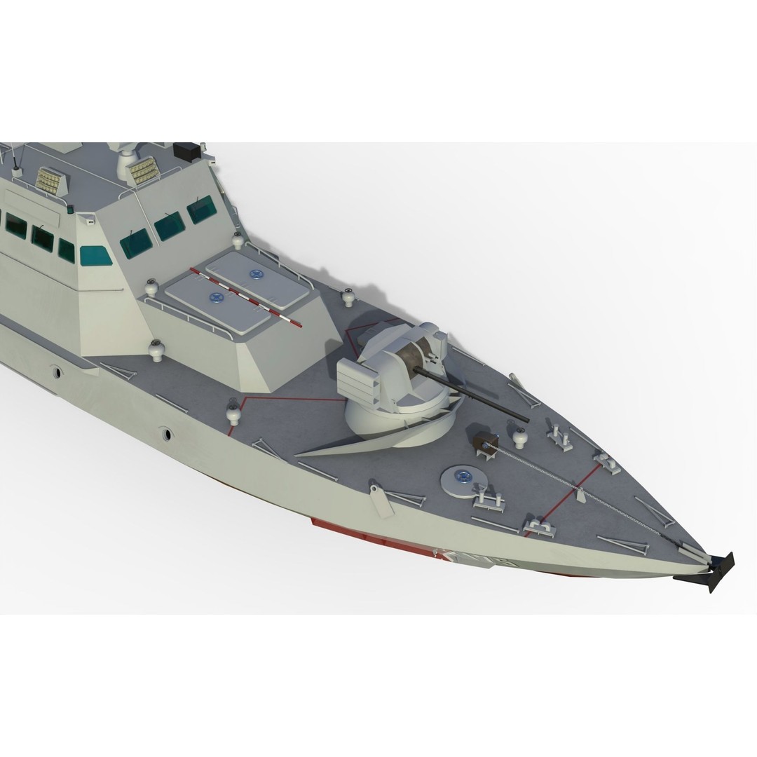 Ukrainian Gyurza-M Class Artillery Boat 3D Model – Game Ready FBX Asset - View 14