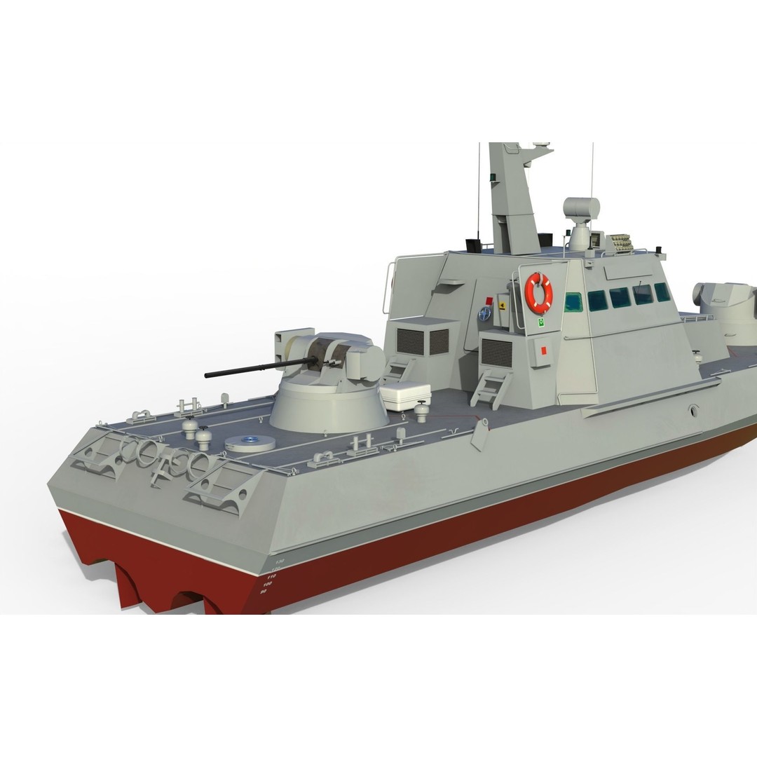 Ukrainian Gyurza-M Class Artillery Boat 3D Model – Game Ready FBX Asset - View 16