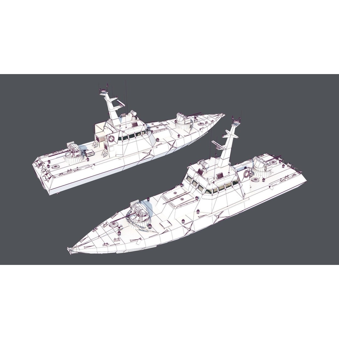 Ukrainian Gyurza-M Class Artillery Boat 3D Model – Game Ready FBX Asset - View 20