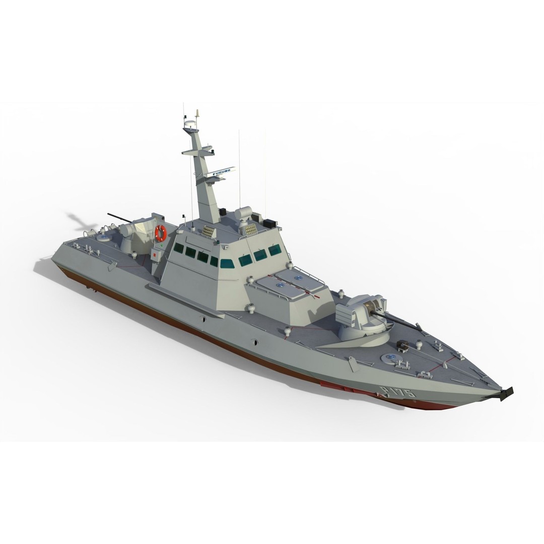 Ukrainian Gyurza-M Class Artillery Boat 3D Model – Game Ready FBX Asset - View 3
