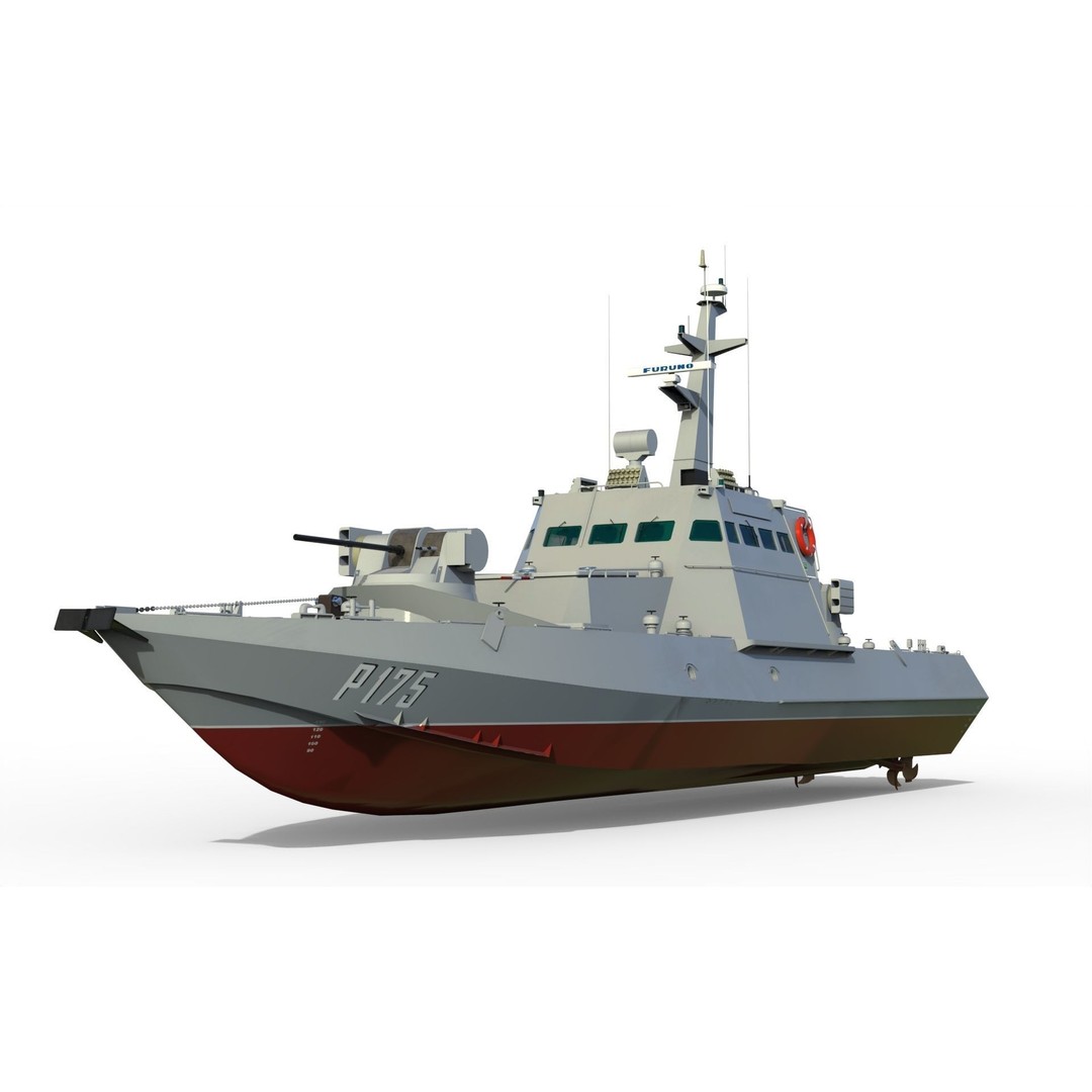 Ukrainian Gyurza-M Class Artillery Boat 3D Model – Game Ready FBX Asset - View 6