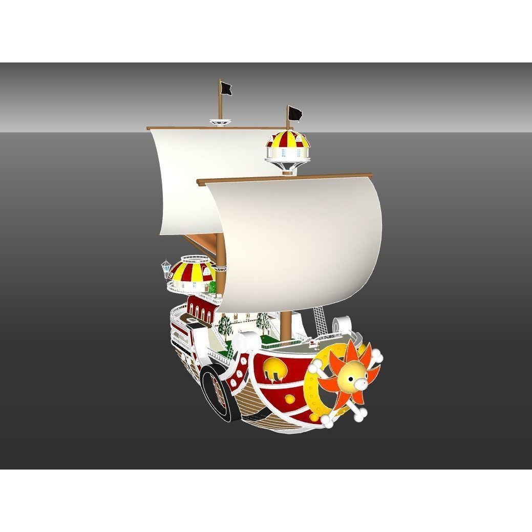 Thousand Sunny 3D Model – Low Poly Pirate Ship, Rigged, FBX, OBJ - View 11
