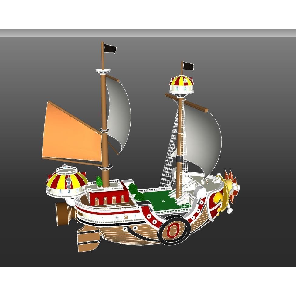 Thousand Sunny 3D Model – Low Poly Pirate Ship, Rigged, FBX, OBJ - View 8