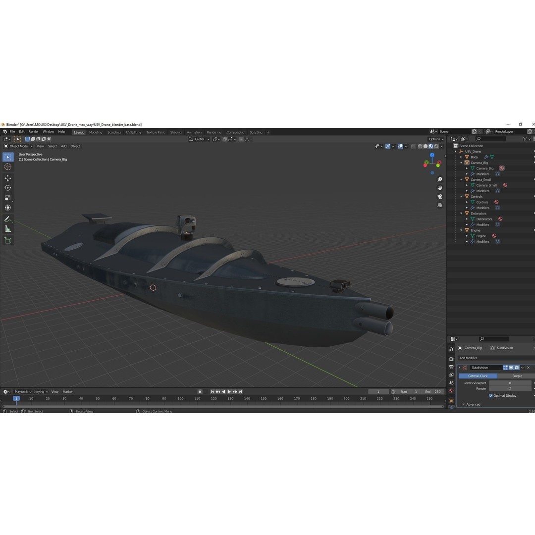 USV Drone 3D Model – High Poly Autonomous Watercraft, FBX & More - View 22