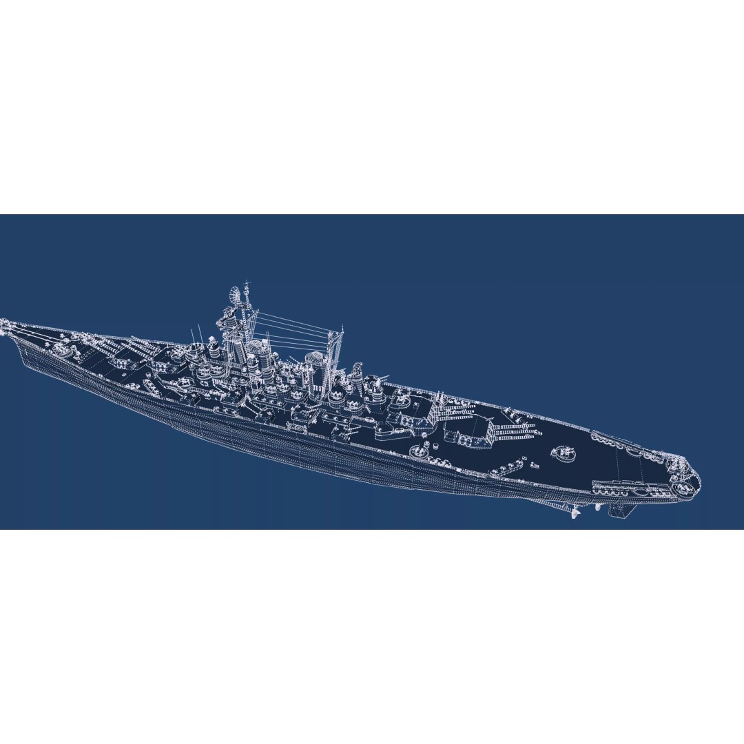 Montana Class Battleship 3D Model – Detailed Military Vessel for Archviz