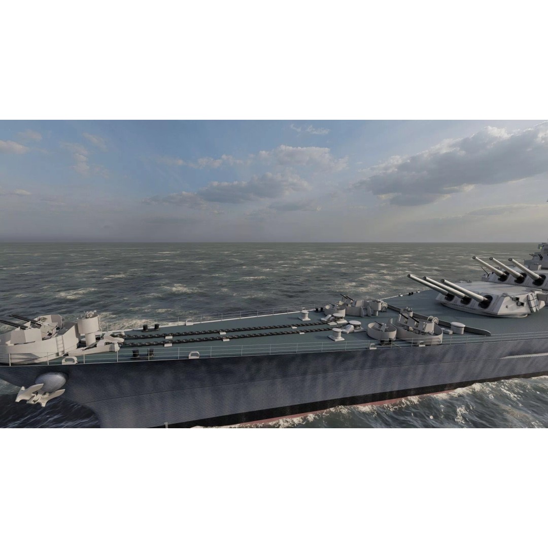 Montana Class Battleship 3D Model – Detailed Military Vessel for Archviz - View 11