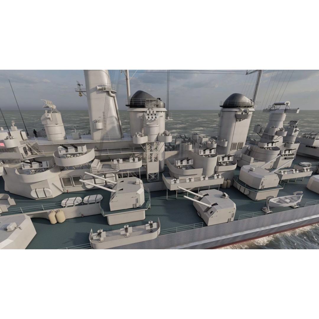 Montana Class Battleship 3D Model – Detailed Military Vessel for Archviz - View 16