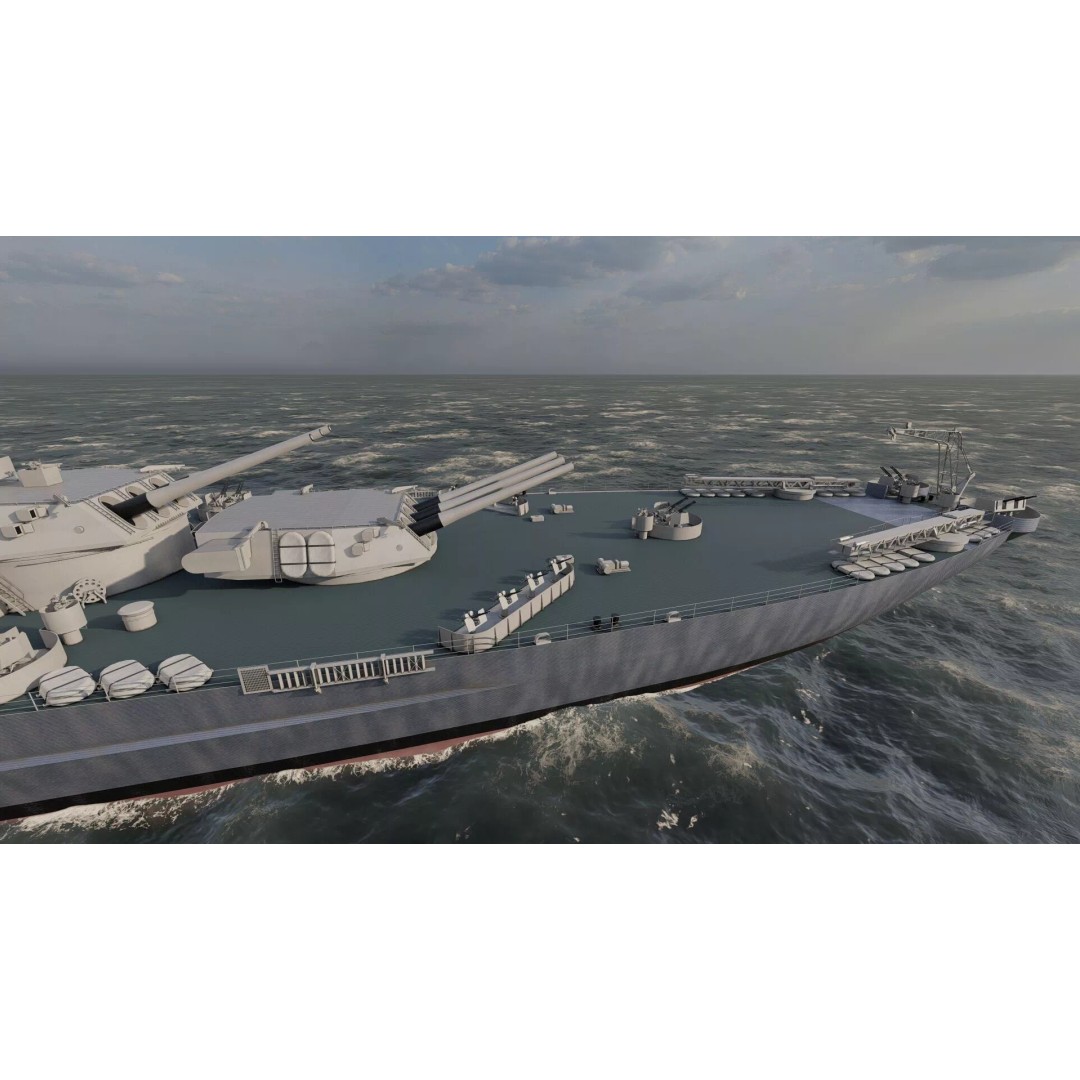 Montana Class Battleship 3D Model – Detailed Military Vessel for Archviz - View 19